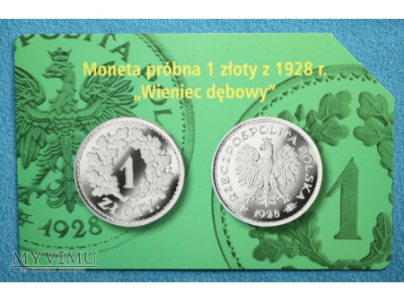 Moneta Próbna 1 złoty z 1928