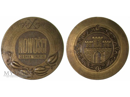 10-lecie Dziennika Toruńskiego NOWOŚCI medal 1977