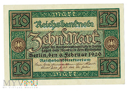 Niemcy - 10 mark 1920r.