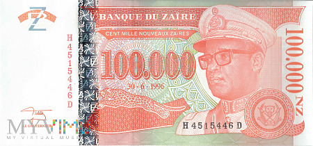Zair - 100 000 nowych zairów (1996)