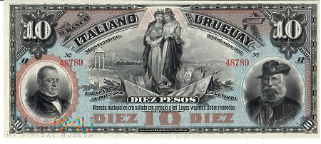 Urugwaj 10 Pesos 20.09.1887 r