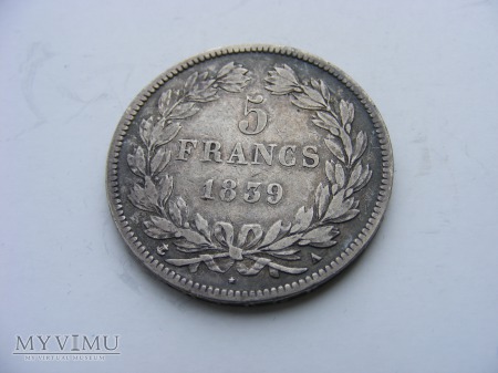 5 FRANKÓW - 1839 A