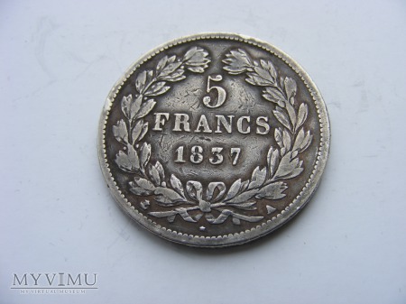 5 FRANKÓW - 1837 A