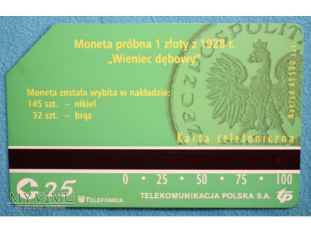 Moneta Próbna 1 złoty z 1928