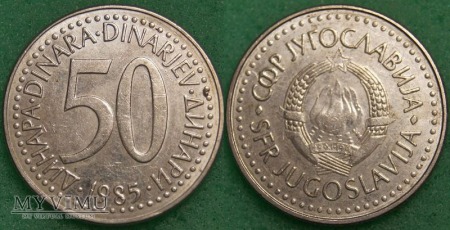 Jugosławia, 50 DINARÓW 1985