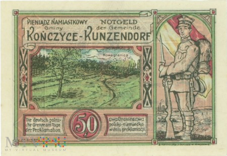 Duże zdjęcie Notgeld- 50 fenigów- Kończyce- 1922