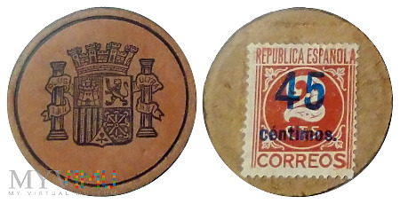 Duże zdjęcie 45 centimos, 1938, pieniądz zastępczy (II)