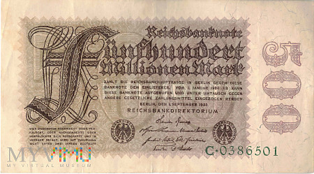 Niemcy - 500 000 000 marek (1923)