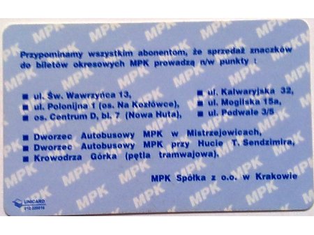 Bilet MPK Kraków 50