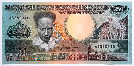 Surinam 250 gulden 1988