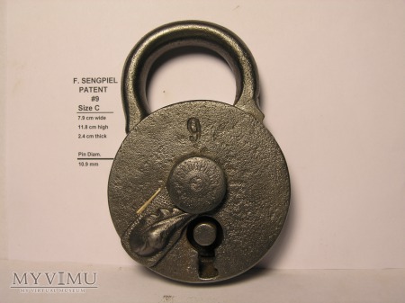 F. Sengpiel Patent Padlock, #9- Size "C"