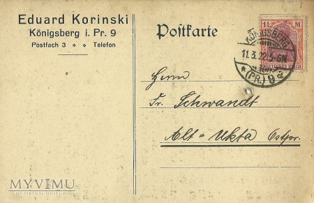 Eduard Korinski Konigsberg 1922 r.