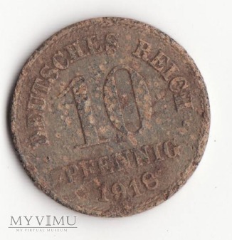 Duże zdjęcie 10 Pfennig 1918 Cesarstwo Niemieckie