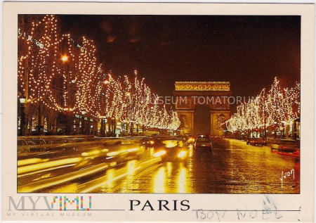 Duże zdjęcie Paryż - Łuk Triumfalny w nocy - Arc de triomphe