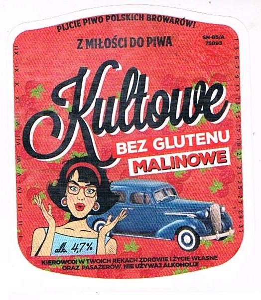 kultowe bez glutenu malinowe w "PIWOMANIA" Etykiety piwne w