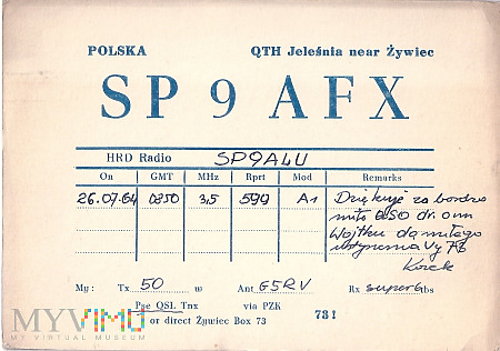 POLSKA-Jeleśna k.Żywca-SP9AFX-1964.a