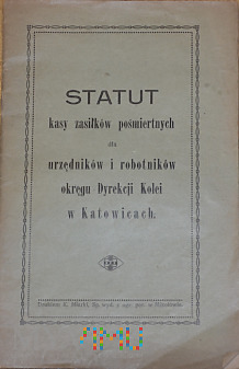 Umowa Kasy zasiłków pośm. DOKP Katowice - 1926