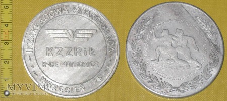 Medal kolejowy - sportowy Spartakiady KZZRiŁ