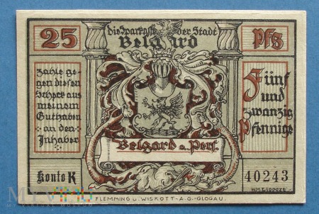 25 Pfennig 1921 - Belgard a. Pers.- Białogard
