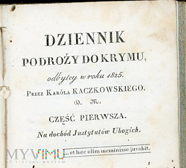Dziennik podróży do Krymu, 1829