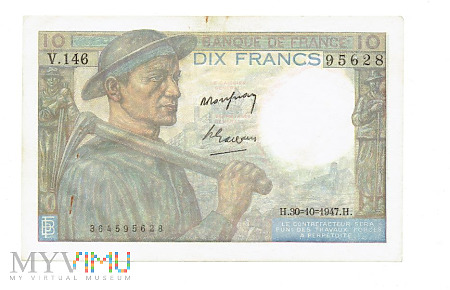 Duże zdjęcie Francja - 10 Francs 1947R.