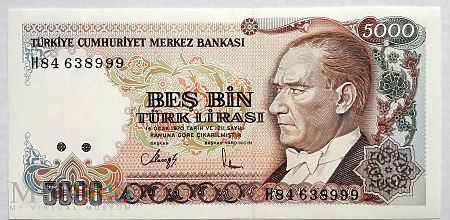 Turcja 5000 lir 1990