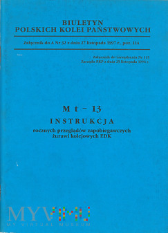 Mt13-1997 Instrukcja przeglądów żurawii kol. EDK