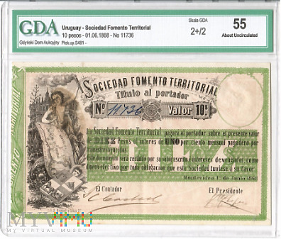 Urugwaj 10 Pesos 01.06.1868 r