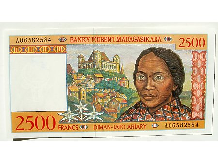 Madagaskar- 2500 Franków Malgaskich UNC
