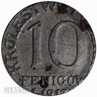 10 fenigów 1917 destrukt, błąd bicia, zdwojenie