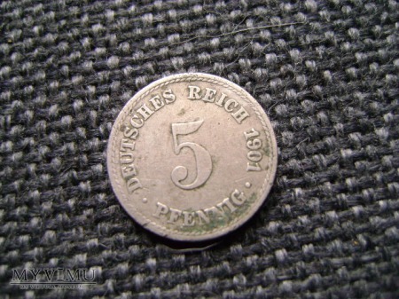 5 pfennigów 1901