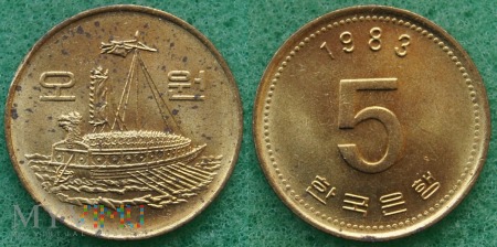 Korea, 5 Won 1983