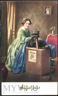 Duże zdjęcie 1851 stara reklama maszyna do szycia Singer