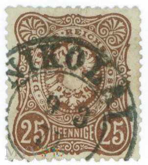 Znaczek 25 fenigów- 1877