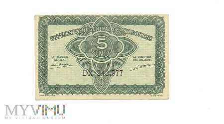Duże zdjęcie Indochiny Francuskie - 5 centów 1942r.