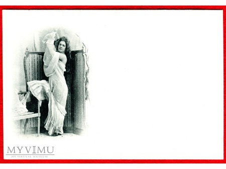 Duże zdjęcie c. 1905 dama alkowa parawan bielizna 100 lat temu