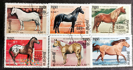Konie na znaczkach z Kampuczy