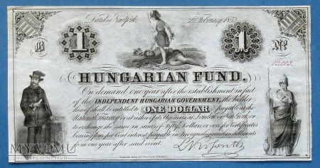 1 Dollar1852 r - Hungarian Fund- Wegierski Fundusz