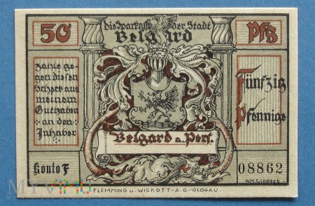 50 Pfennig 1921 - Belgard a. Pers.- Białogard