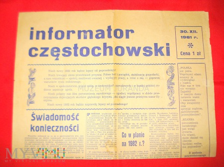 Duże zdjęcie Informator częstochowski 1981