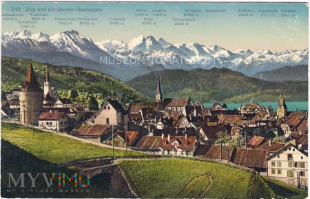 Zug - widok na miasto i Alpy - I ćwierć XX wieku