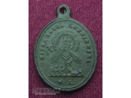 Stary medalik z MB Leśniańską i św. Wiktorem