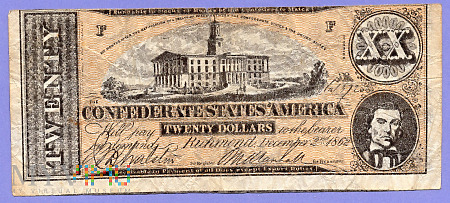 Konfederacyjne Stany Ameryki, 20 dolarów, 1862.1a