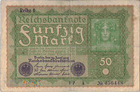 Duże zdjęcie Niemcy - 50 marek (1919)