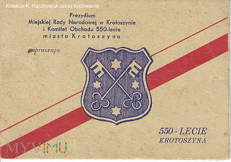Zaproszenie na 550-lecie miasta Krotoszyn