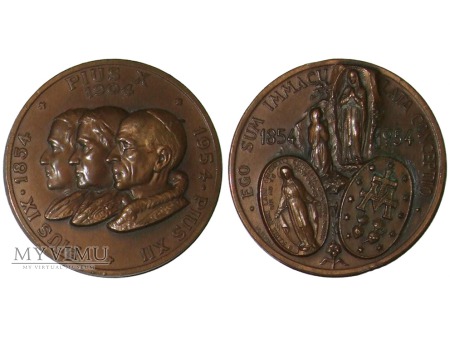Pius XII Watykan medal brązowy 1954