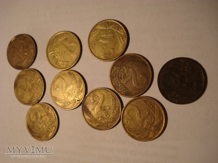 2 ZŁ "kłosy" zbiór kilku monet