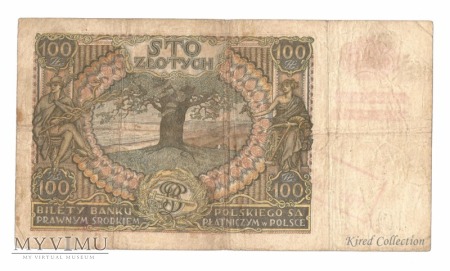 100 złotych 1932r. z fałszywym nadrukiem