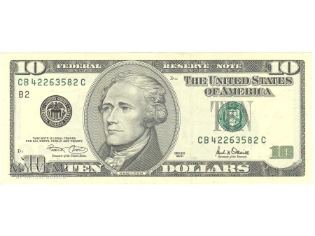 10 USD 2001 FEDERAL RESERVE NOTE