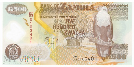 Duże zdjęcie Zambia - 500 kwacha (2009)